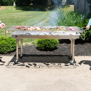 Backyard Pro CHAR60SS 60" Stainless Steel Charcoal Grill with Removable Legs and Cover